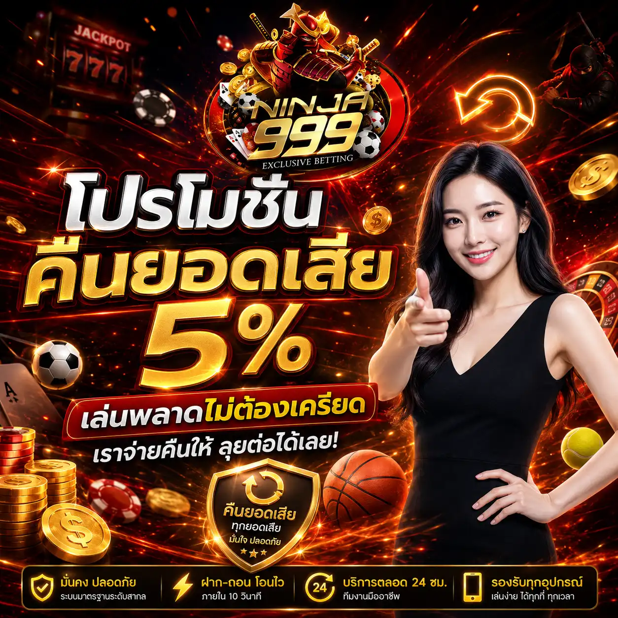 โปรโมชั่น คืนยอด ninja999
