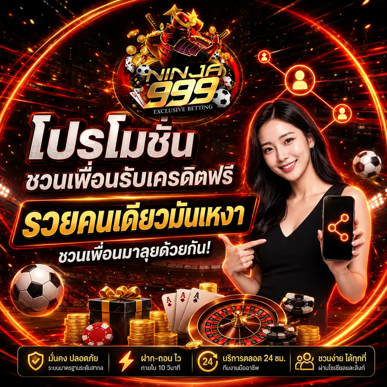 โปรโมชั่น ชวนเพื่อน ninja999